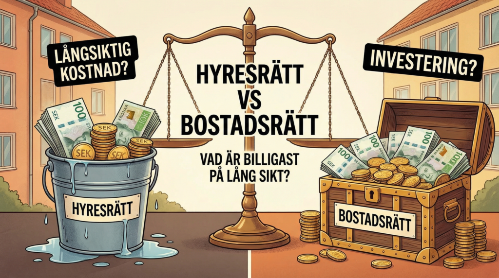 Hyresrätt vs bostadsrätt – vad är billigast på lång sikt?