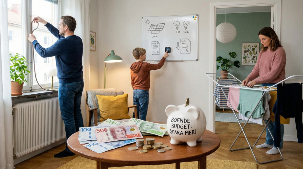 Bild som illustrerar hur du kan spara pengar på boendekostnader.